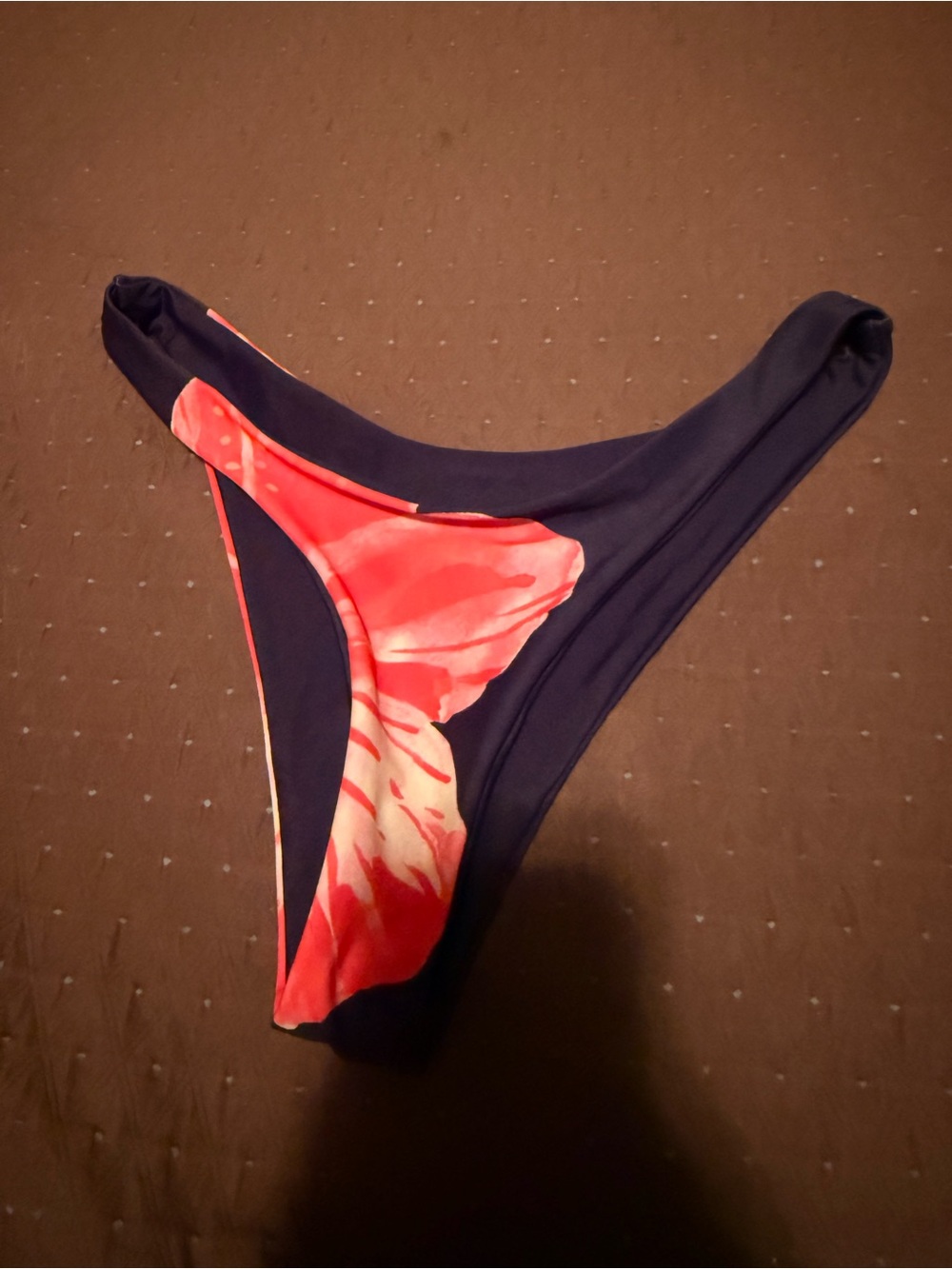 Black & Coral Floral Bikini Bottom - Women Swim